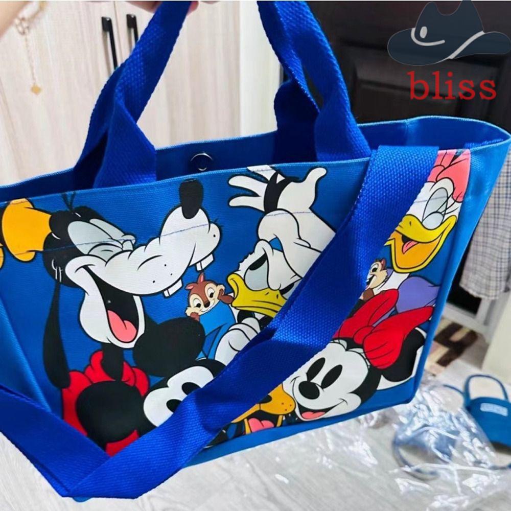 Túi Vải Canvas Đeo Vai / Đeo Chéo In Hình Chuột Mickey Kiểu Thái Sức Chứa Lớn Thời Trang Cho Nữ