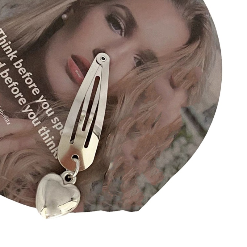 Kẹp Tóc Kim Loại Y2K Hình Trái Tim Cho Thanh Thiếu Niên