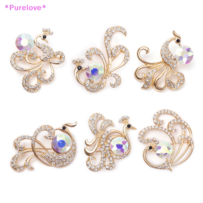 Ghim Cài Áo Hình Chim Công Đính Đá Bằng Hợp Kim Thời Trang Cho Nữ Mới