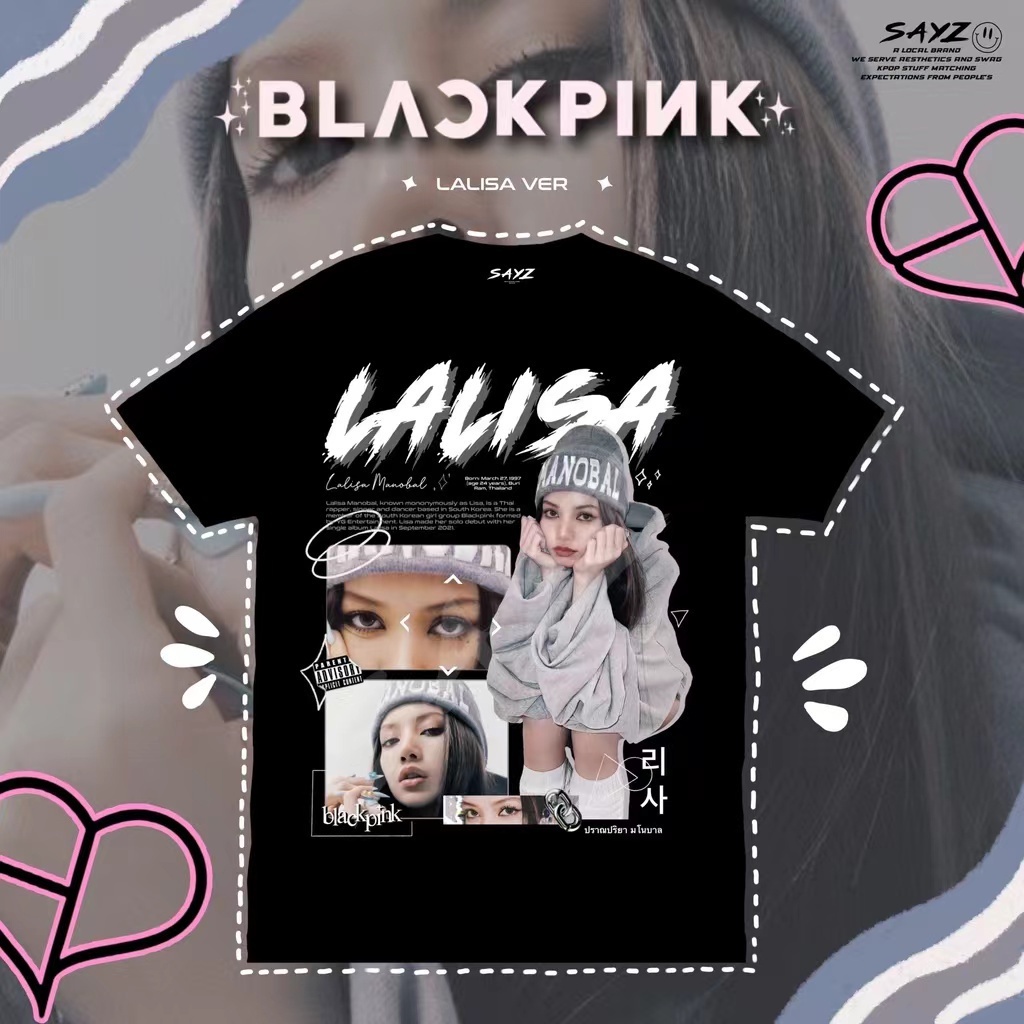 SHOPGAU Black Pink Áo Thun Unisex Form Rộng In Hình BLACKPINK 4 THÀNH VIÊN