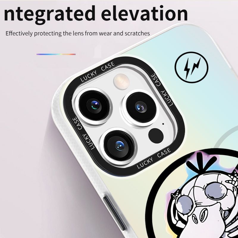 Ốp Điện Thoại Laser Màu Trơn Họa Tiết Vịt Dễ Thương Cho Iphone Xr128Plus 1314 Promax