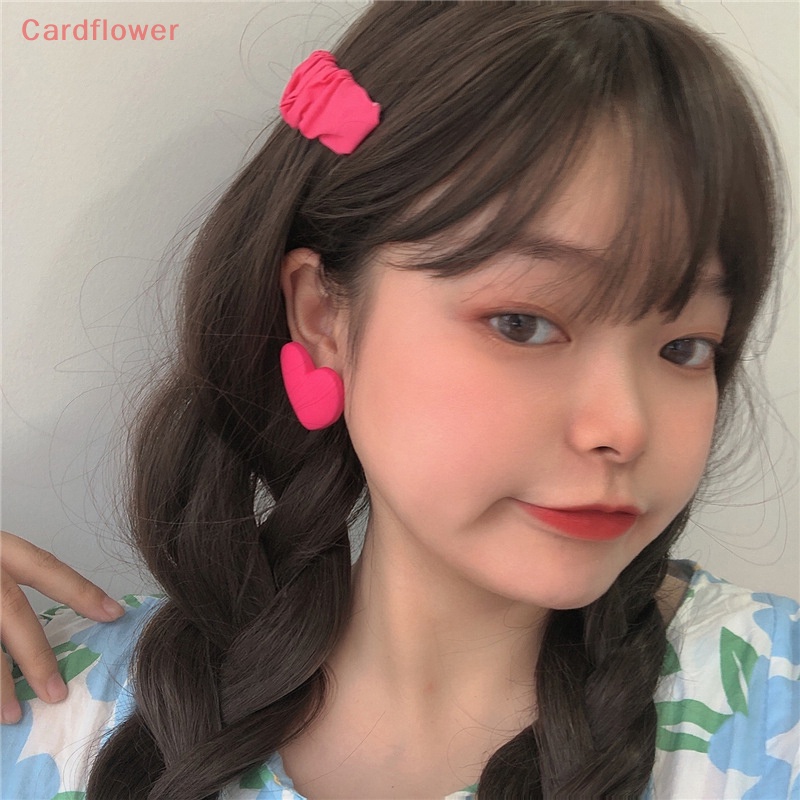 < Cardflower > Khuyên Tai Acrylic Hình Học Trái Tim Đỏ Cam Xanh Lam Vàng Phong Cách Bohemian Vintage Quà Tặng Tiệc Cưới Hợp Thời Trang Mới