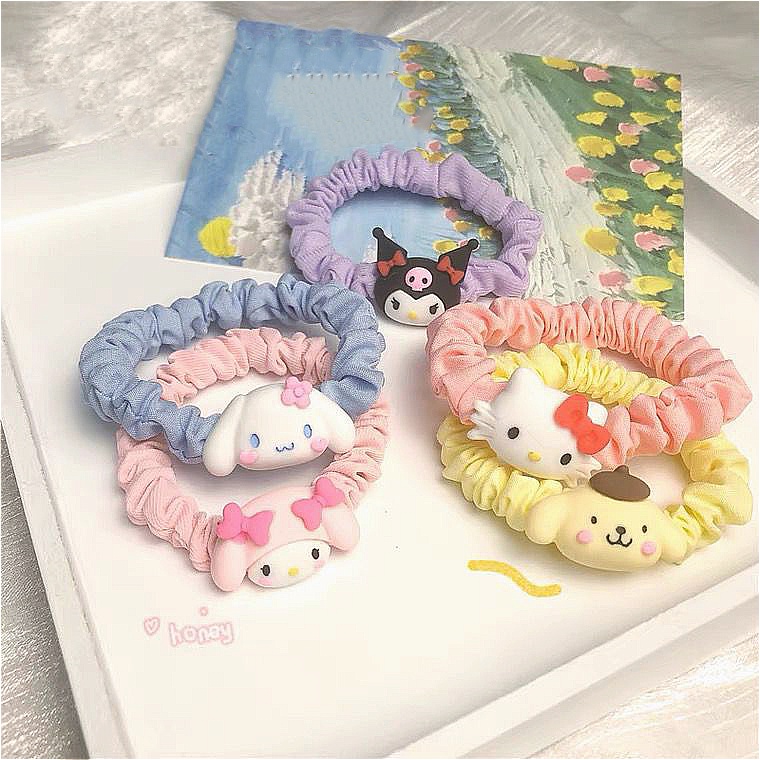 Dây Cột Tóc Sanrio Họa Tiết Hoạt Hình Thời Trang Mùa Hè