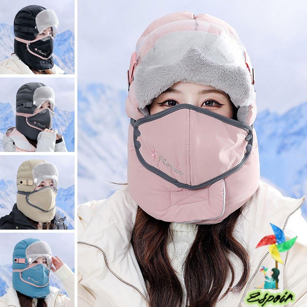 ESPO Mũ Trùm Tai Giữ Ấm Chống Gió Chất Liệu Cotton Dày Dặn