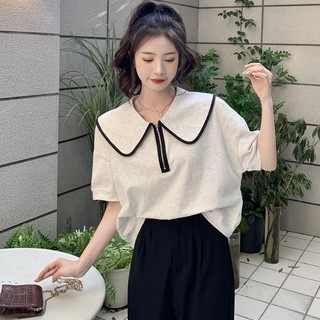 Áo Thun Ngắn Tay Cổ Chữ V Mùa Hè Phong Cách Hàn Quốc Mới Cho Nữ