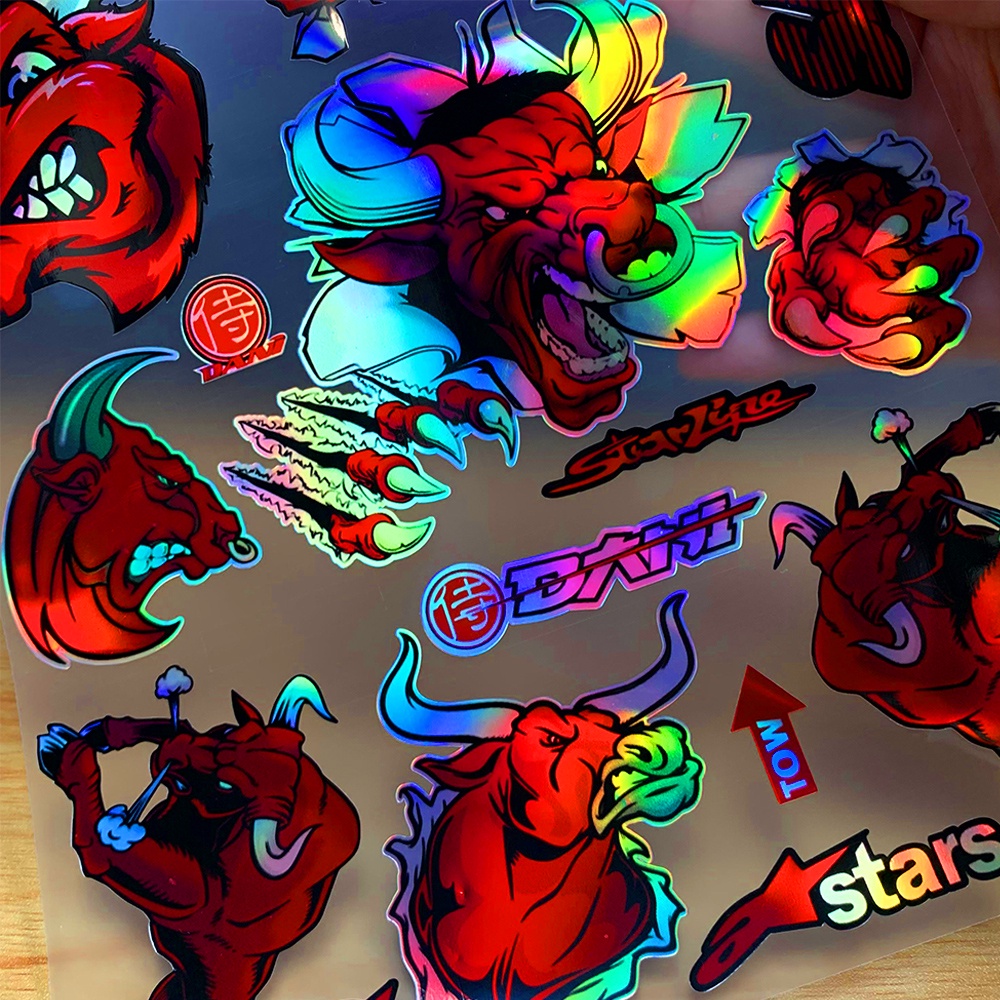 Decal Laser Dán Trang Trí Mũ Bảo Hiểm Xe Mô Tô RedBull