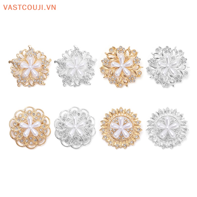 Ghim Cài Áo Hình Hoa Đính Đá Ngọc Trai Giả Bằng Hợp Kim Thời Trang Cho Nữ