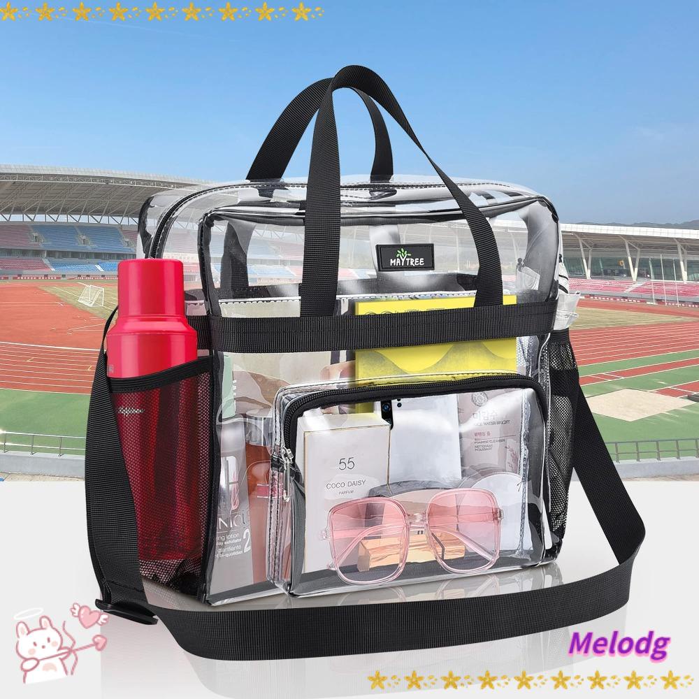 MELODG Túi Xách Đeo Vai / Đeo Chéo Bằng Nhựa PVC Màu Trong Suốt Sức Chứa Lớn Thời Trang Cho Nữ