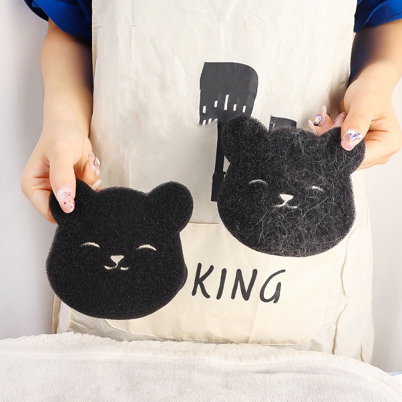 Miếng Dán Lông Xù Hình Gấu Hoạt Hình Đa Năng Chống Xơ Vải Chất Lượng Cao Có Thể Tái Sử Dụng Cho Máy Giặt
