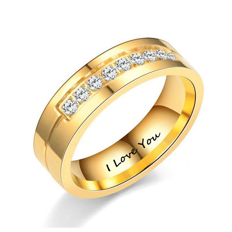 Ygt 1 Nhẫn Cưới Thép Titan Mạ Vàng Hình Trái Tim Quyến Rũ Dành Cho Nam Và Nữ