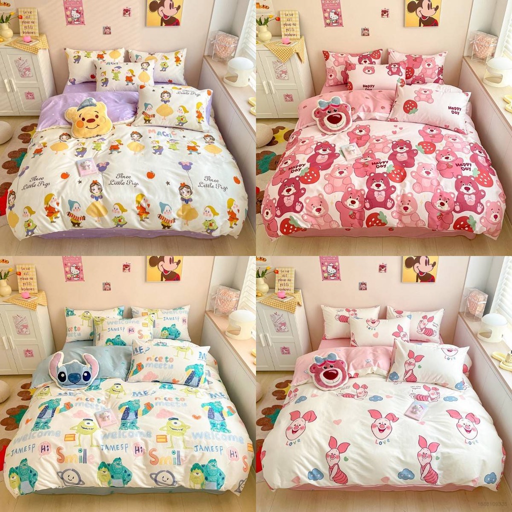 Bộ Chăn Ga Và Vỏ Gối 3 Trong 1 Họa Tiết Disney Cho Giường Ngủ BY3