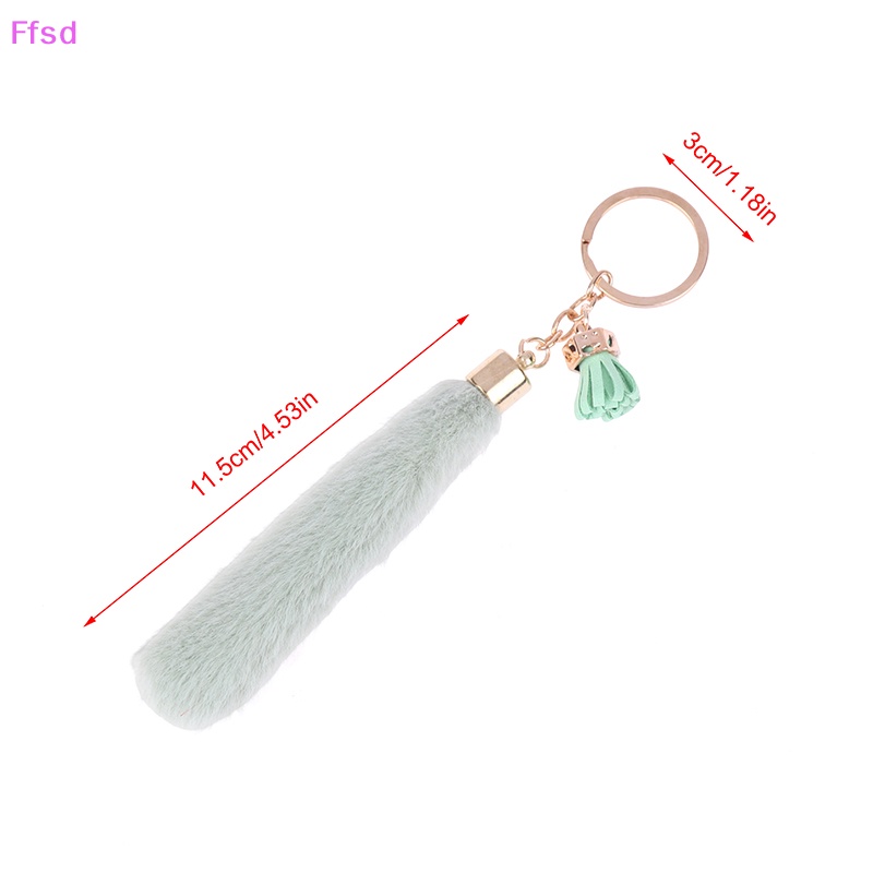 {Ffsd} Móc Khóa Đính Bóng Lông Mềm Mại Phối Tua Rua Thời Trang Dành Cho Bạn Gái * Hàng Bán Chạy