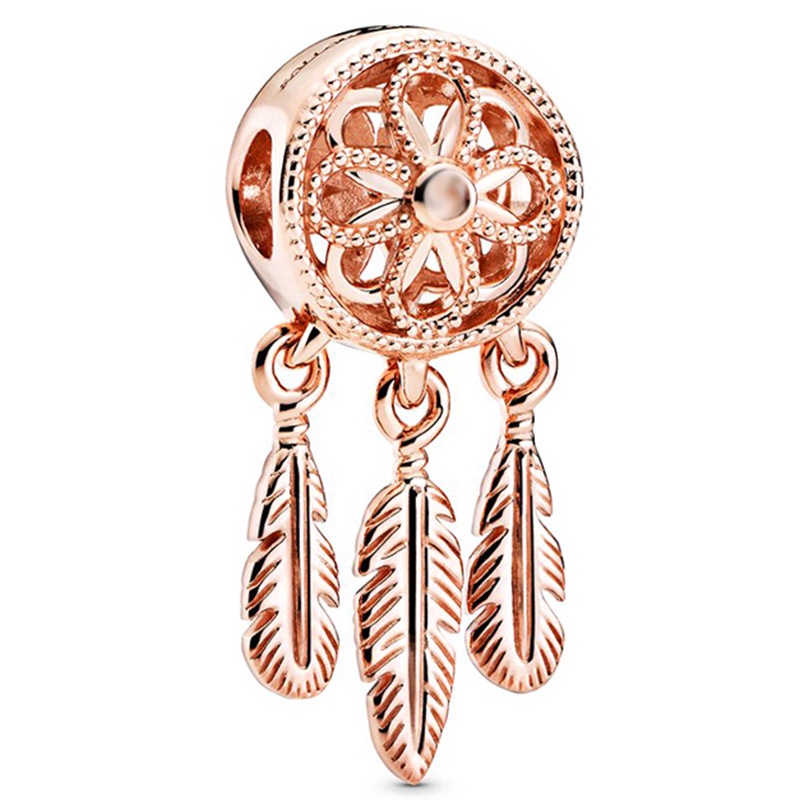 Hạt Charm Màu Vàng Hồng Đính Đá Thời Trang Dành Cho Nữ