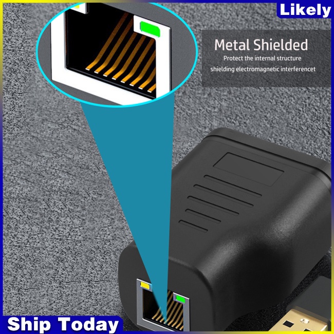 Dây Cáp Chia Mạng Rj45 Rj45 1 Sang 2 LAN Dài 100M Với Đầu Cắm Usb Chuyên Dụng