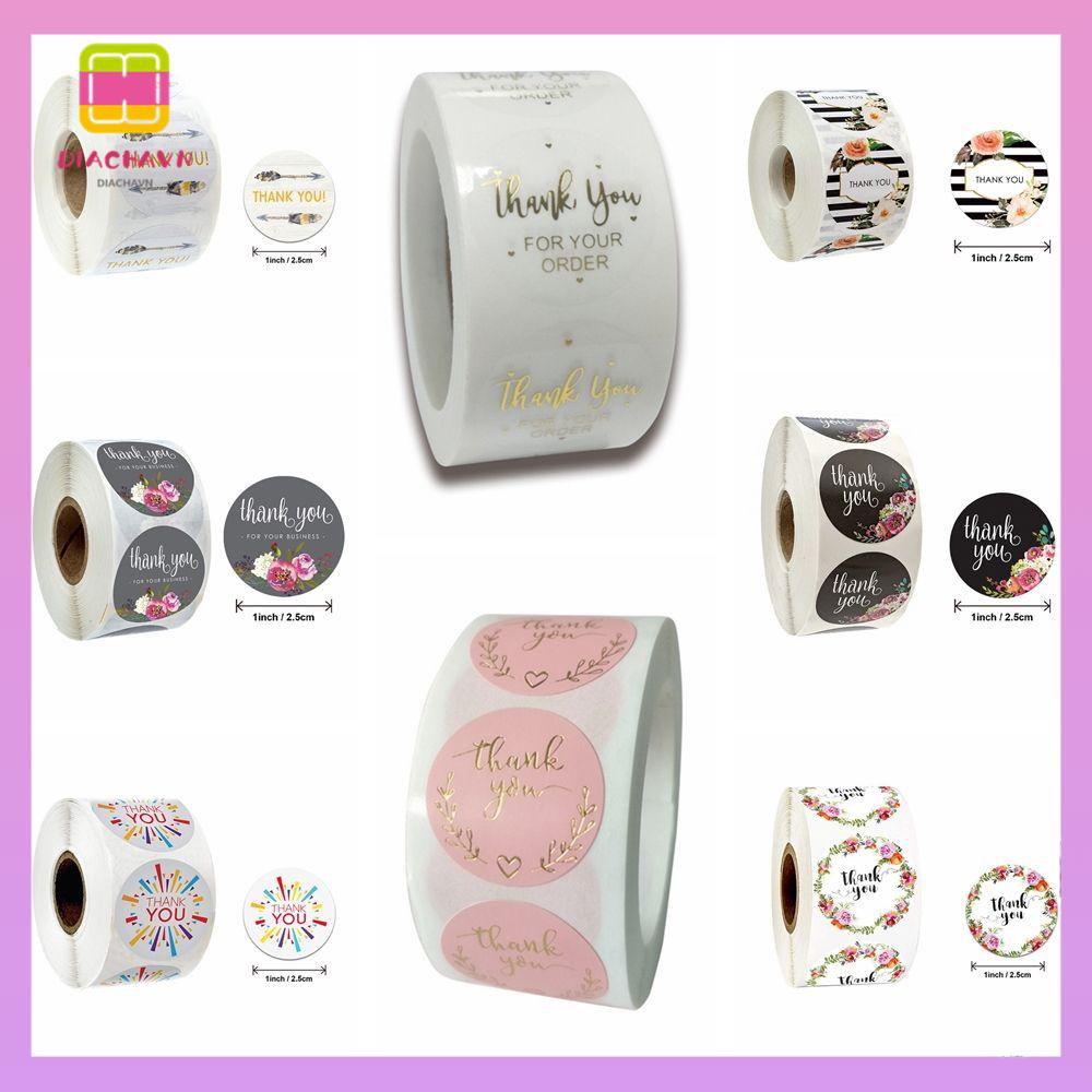 DIACHAVN Cuộn 500 Nhãn Dán Tròn In Chữ Thank You Dùng Trang Trí Quà Tặng