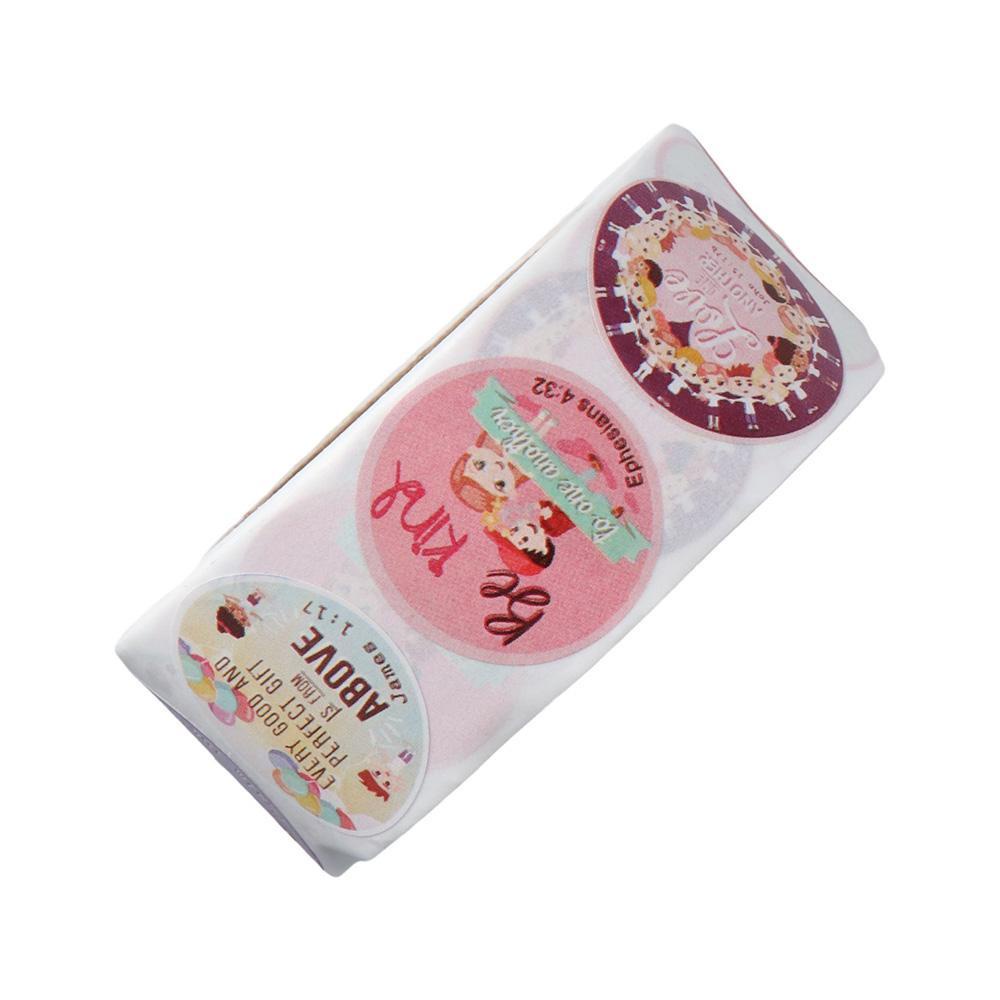 CHOOKEY Bộ 2 Cuộn 8 Thiết Kế Sticker Tròn In Chữ Tôn Giáo Độc Đáo Dùng Trang Trí