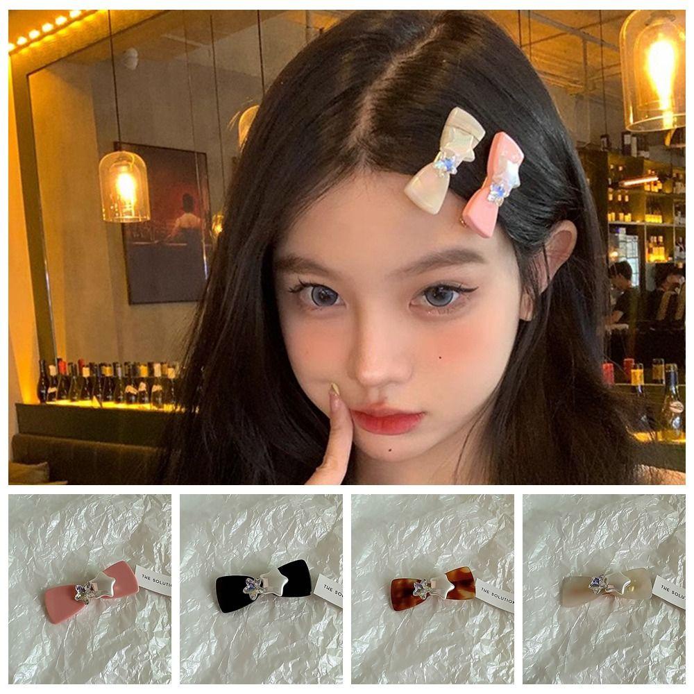 ANEMONE Kẹp Tóc Nơ Đính Đá Xinh Xắn Dành Cho Nữ