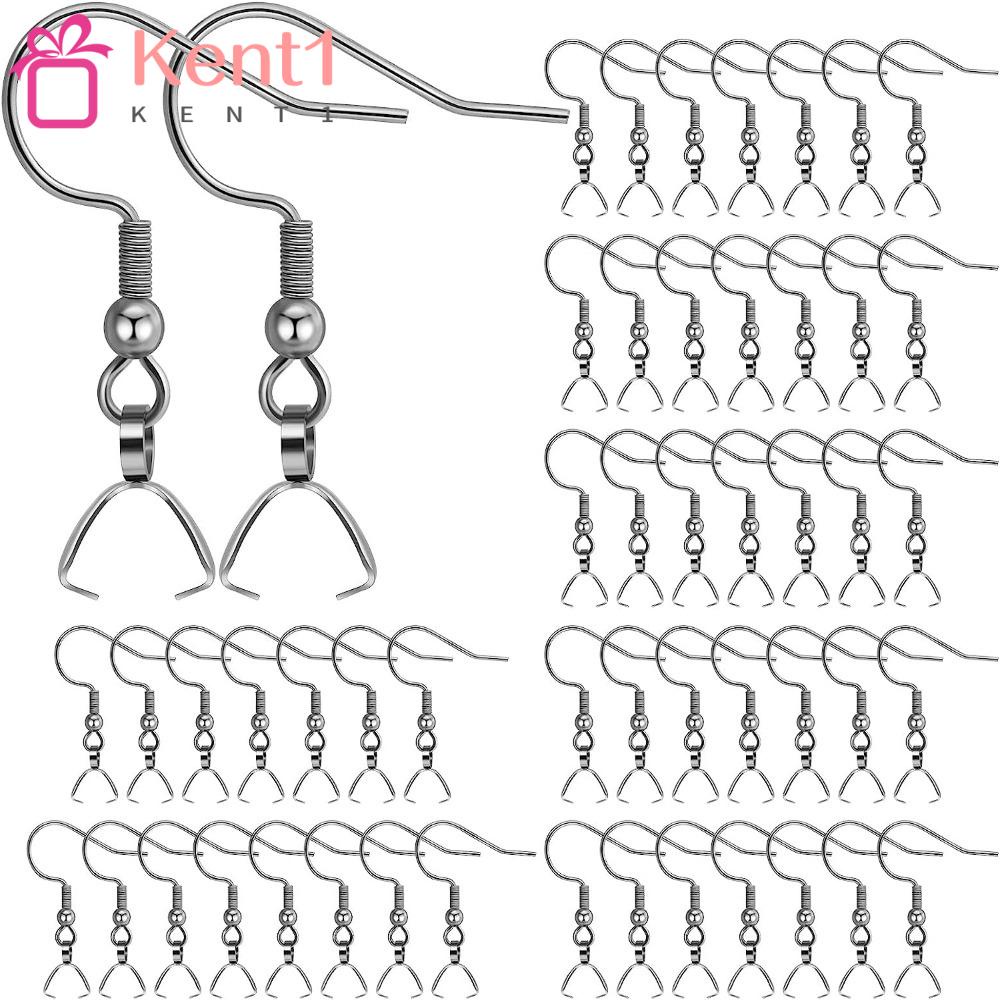 KENT1 Móc Khuyên Tai Bằng Thép Không Gỉ Màu Bạc DIY Cho Nữ