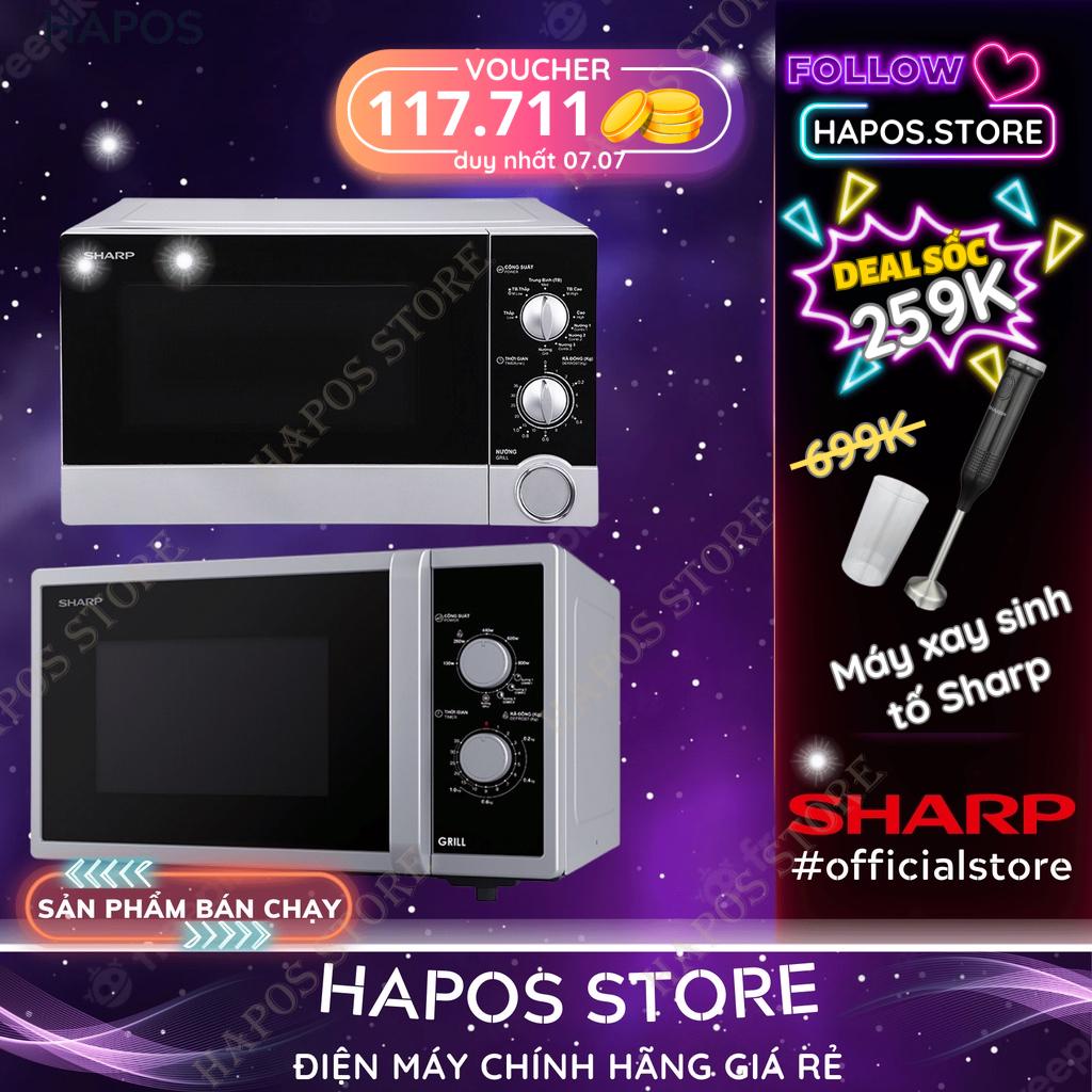 Lò vi sóng Sharp 23 Lít có nướng Viba 800W Nướng 1000W - Hàng Chính Hãng - HAPOS