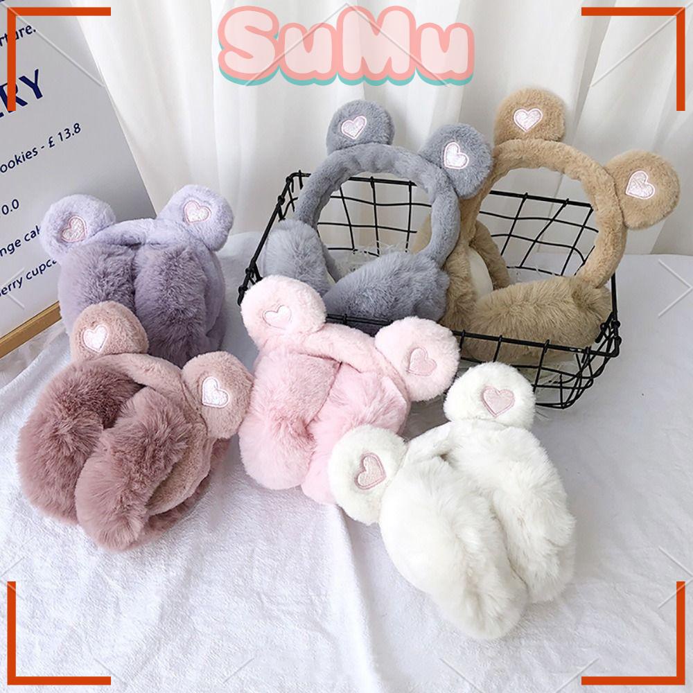 SUMU Chụp Tai Gấu Bông Dày Dặn Giữ Ấm Mùa Đông Sự Bảo Vệ