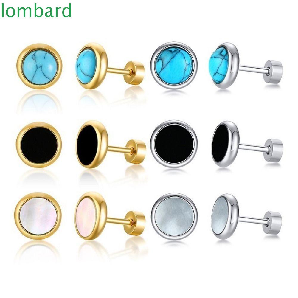 LOMBARD Bông Tai HợP Kim DạNg TròN ĐíNh Đá Sang TrọNg