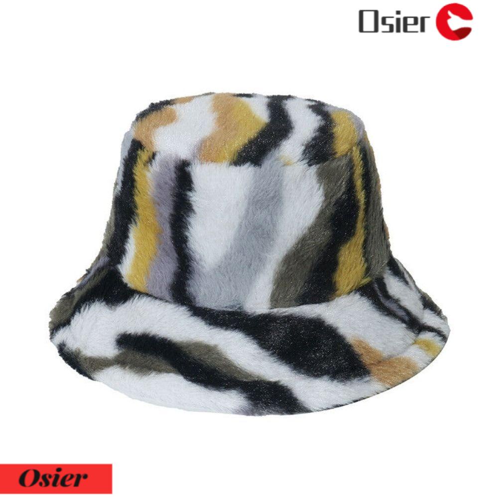 OSIER1 Mũ Bucket Giả Lông Thời Trang Mùa Đông Ấm Áp