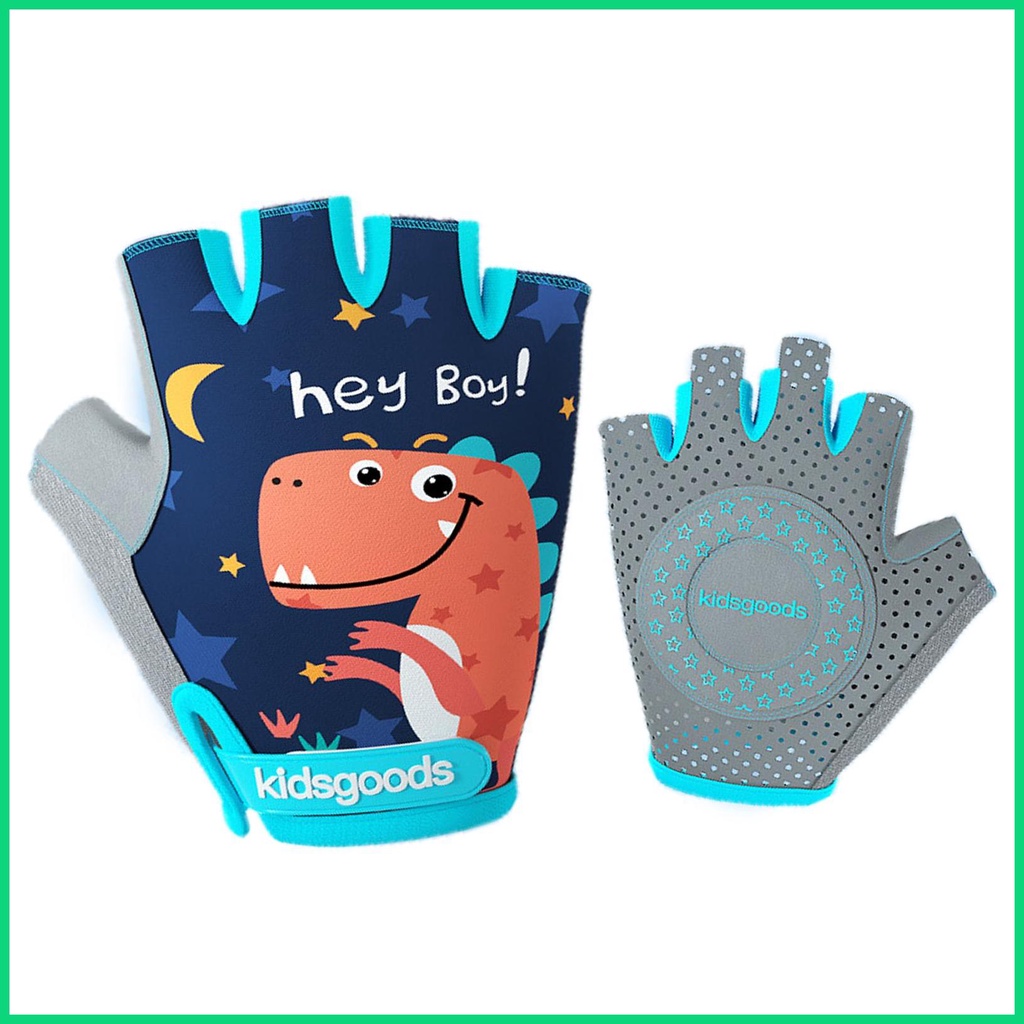 Găng Tay Hở Ngón Chống Trượt In Họa Tiết Xinh Xắn Dành Cho Các Bé