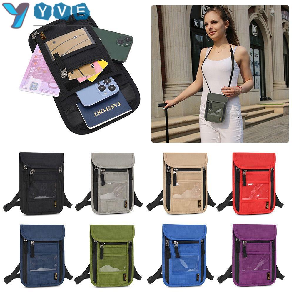 YVE Ví Đeo Cổ Có Dây Điều Chỉnh Được Chặn RFID An Toàn Cho Nam Và Nữ