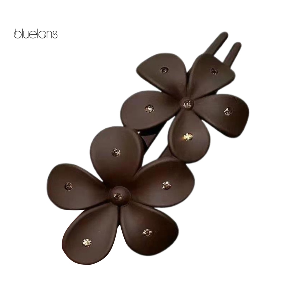 Kẹp Tóc Đính Đá Màu Trơn Chống Trượt Trọng Lượng Nhẹ Thời Trang Cho Nữ