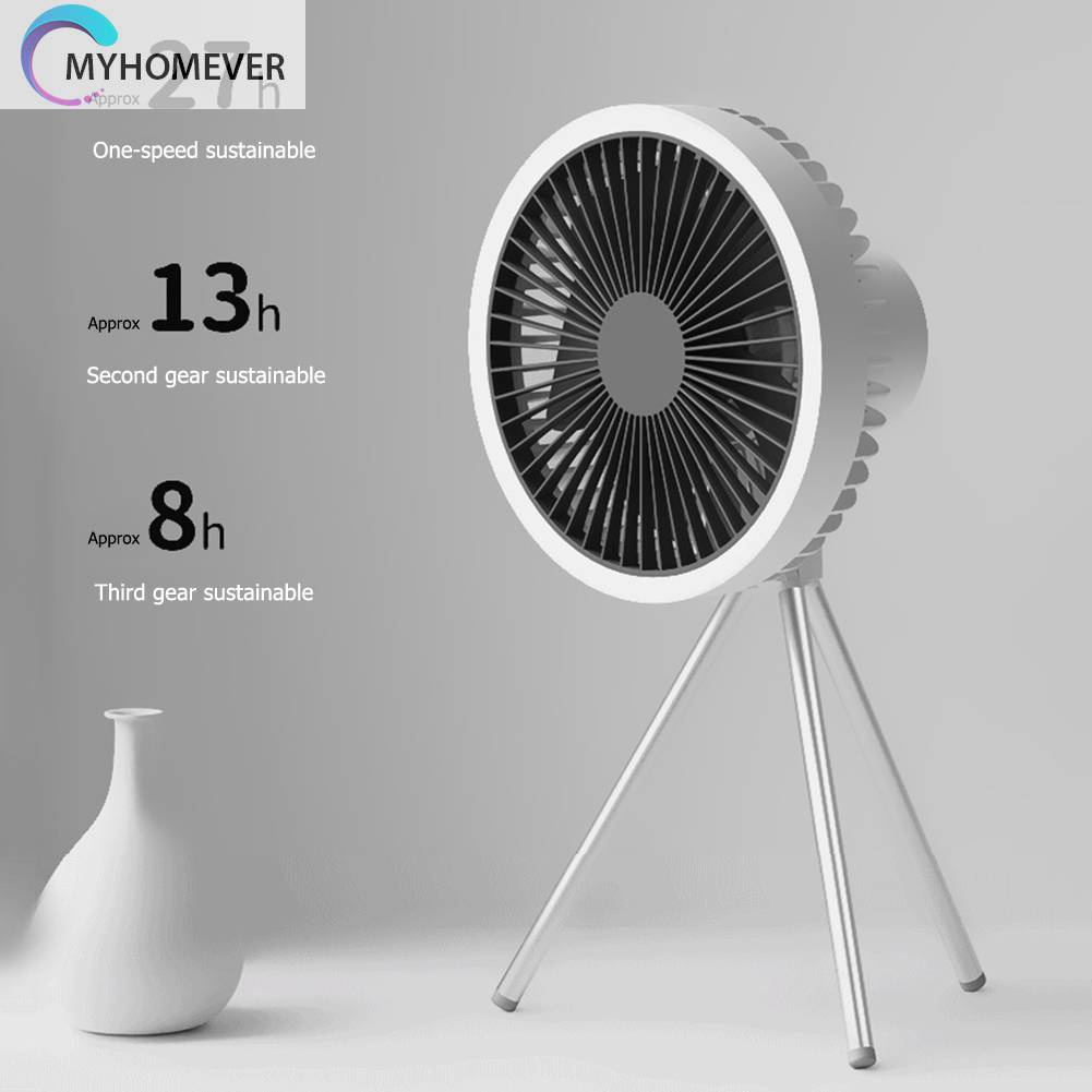 Quạt Cắm Trại 3 Tốc Độ 4000mAh / 10000mAh Có Thể Sạc Lại Bằng Cổng USB