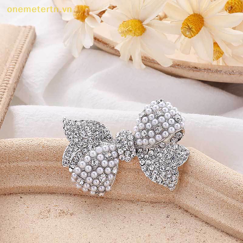 Onemetertn Wuli&amp;amp;Ghim Cài Áo Hình Nơ Đính Ngọc Trai Giả Lấp Lánh Cho Nữ