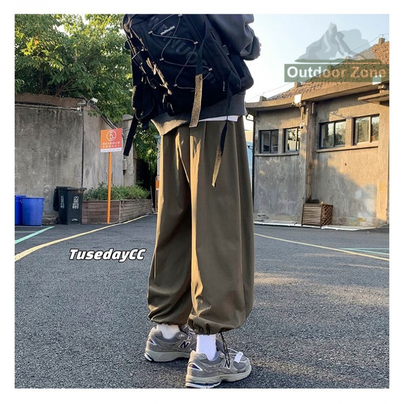 Quần Jogger Dáng Rộng Dây Rút Phong Cách Nhật Bản Thời Trang Xuân Hè Cho Nam Và Nữ