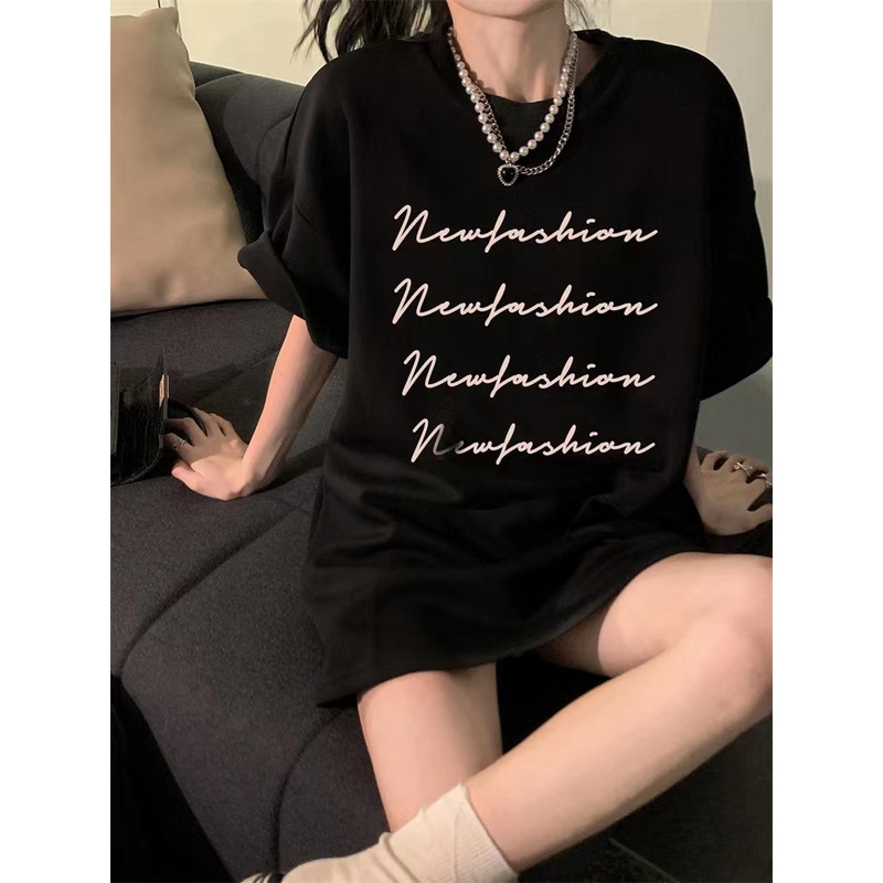 Áo Thun 100% Cotton Dáng Rộng Tay Ngắn In Họa Tiết Hoạt Hình Và Chữ Hoạt Hình Phong Cách Hàn Quốc Dành Cho Nam Nữ