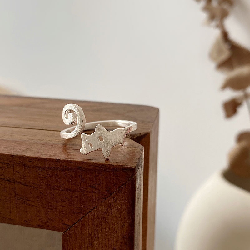 Nhẫn Hở Hình Mèo Dễ Thương Sáng Tạo Có Thể Điều Chỉnh Thời Trang Cho Cặp Đôi