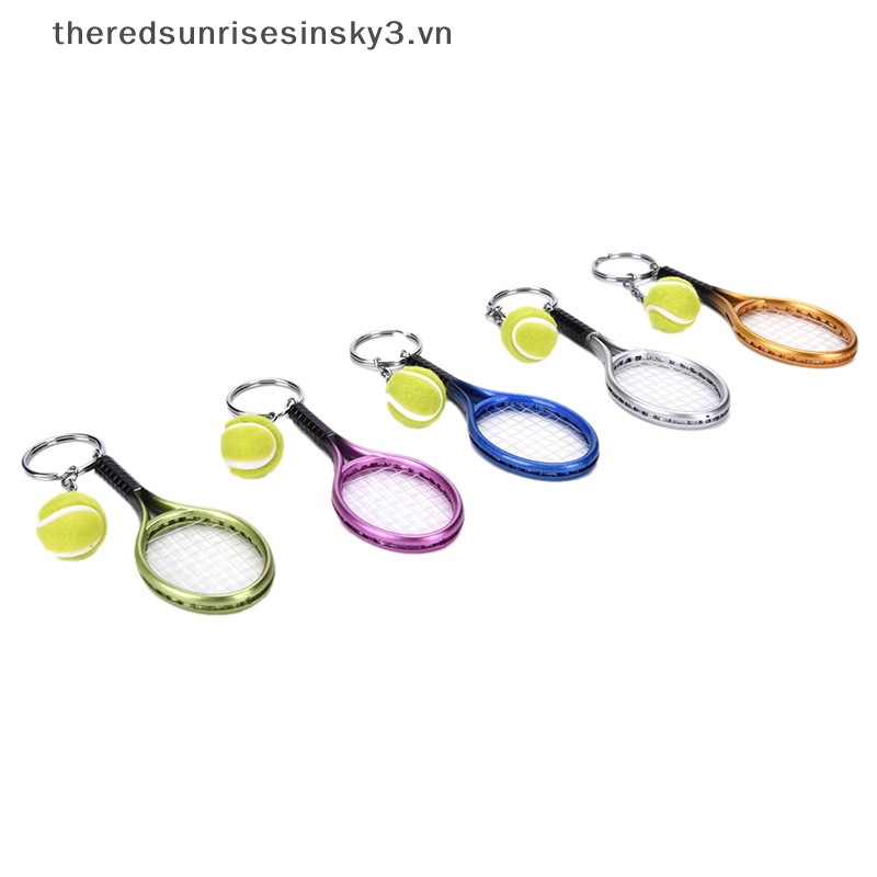 Móc Khóa Hình Vợt Tennis 3D Bằng Kim Loại Sáng Tạo Thời Trang