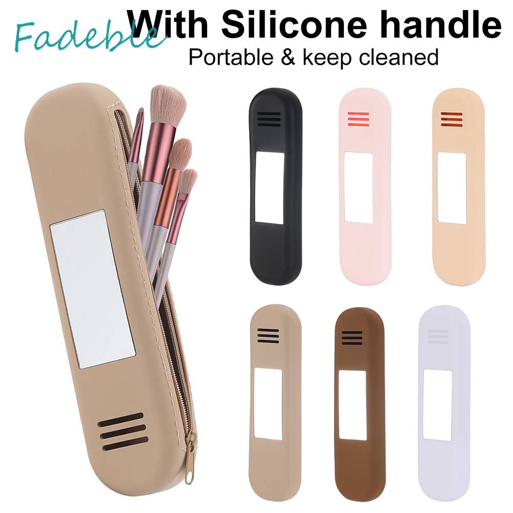 Túi Đựng Cọ Trang Điểm Bằng Silicone Thoáng Khí Có Khóa Kéo