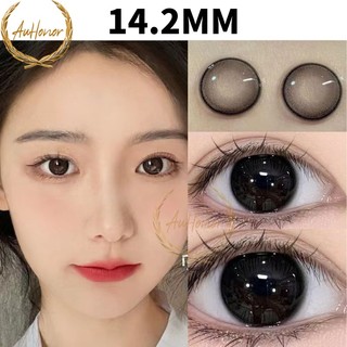 Auhonor 1 cặp kính áp tròng màu đen tự nhiên 14.2mm kính áp tròng