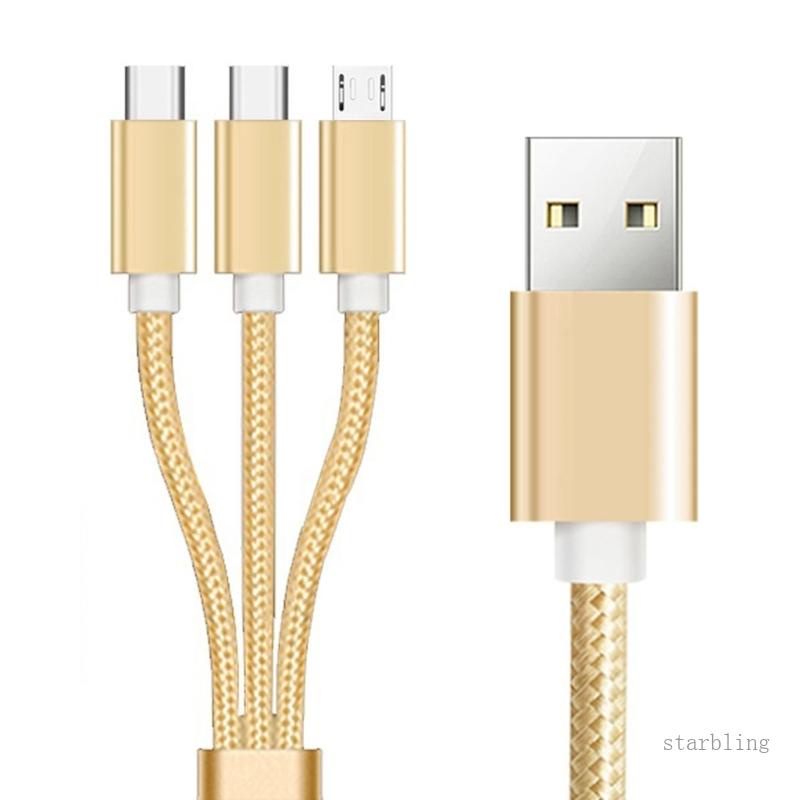 Dây Cáp Sạc USB 3 Trong 1 Cho Điện Thoại