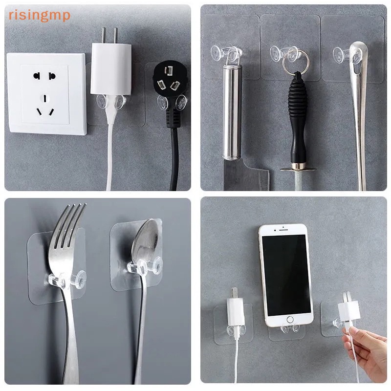 Set 2 / 10 Giá Đỡ Ổ Cắm Điện Gắn Tường Không Cần Khoan Tiện Dụng Cho Phòng Tắm / Nhà Bếp