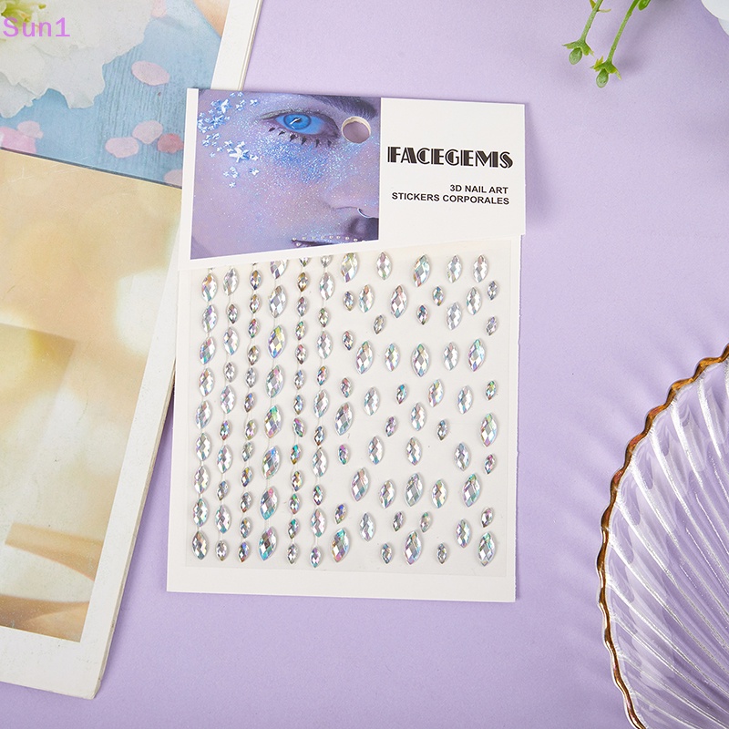 1 Tờ Nhãn Dán Trang Điểm Mắt Họa Tiết Kim Cương Lấp Lánh Thời Trang 1 >