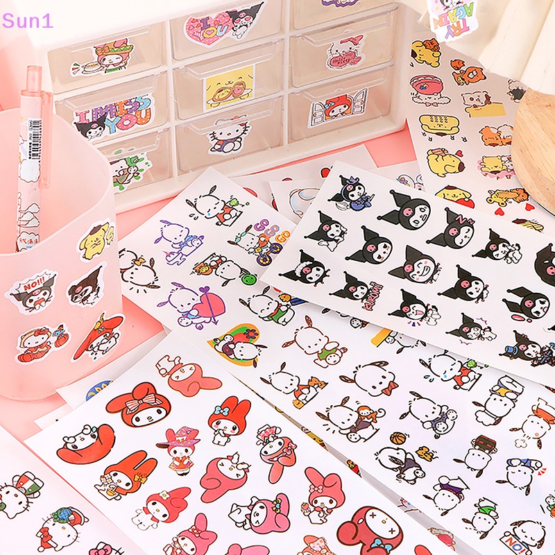 Sun1 &gt; Set 4 Sticker Dán Trang Trí Sổ Tay Hình Hoạt Hình Chó Kulomi Pacha Dog HelloKitty Tamagwei Melody Dễ Thương