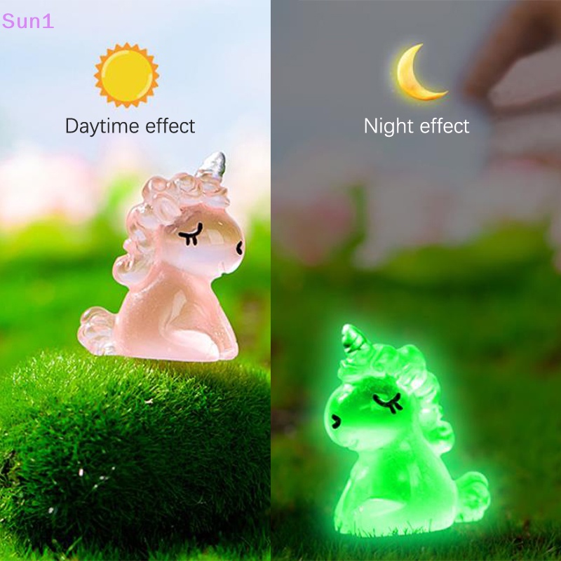 Set 2 Mô Hình Kỳ Lân Dạ Quang Mini Sun1 > Bằng Nhựa Resin Trang Trí Tiểu Cảnh / Xe Hơi