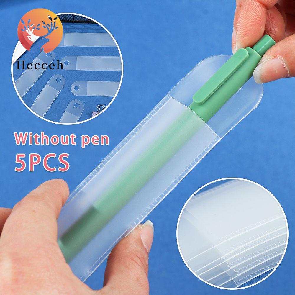 HECCEH Set 5 Túi Đựng Bút Hình Tròn Trong Mờ