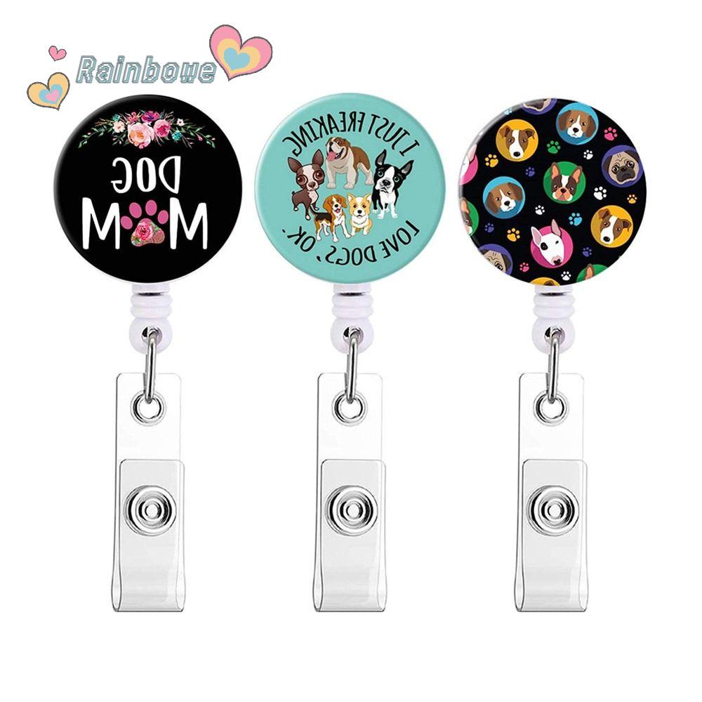 RAINBOW Set 3 Móc Khóa ABS Hình Dấu Chân Chó Có Thể Thu Gọn Siêu Bền Cho Văn Phòng