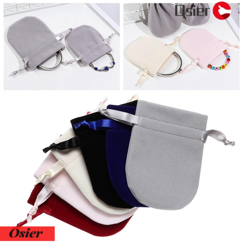 OSIER1 Túi Nhung Tròn Đựng Trang Sức Chống Bụi Tiện Lợi