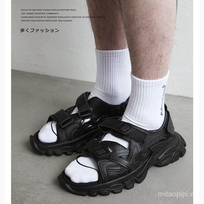 Sandal Đế Dày Quai Dán Thời Trang Mùa Hè 2021 Phong Cách Mới Cho Cặp Đôi