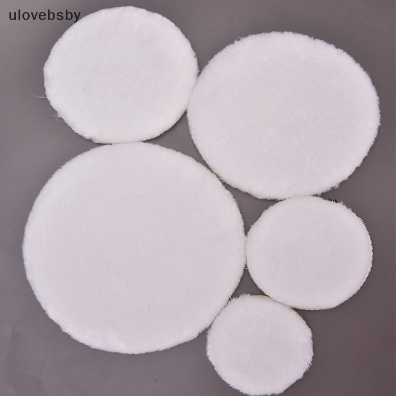 Bộ 5 Đĩa Đánh Bóng Xe Hơi Bằng Len Mềm Mại Màu Trắng