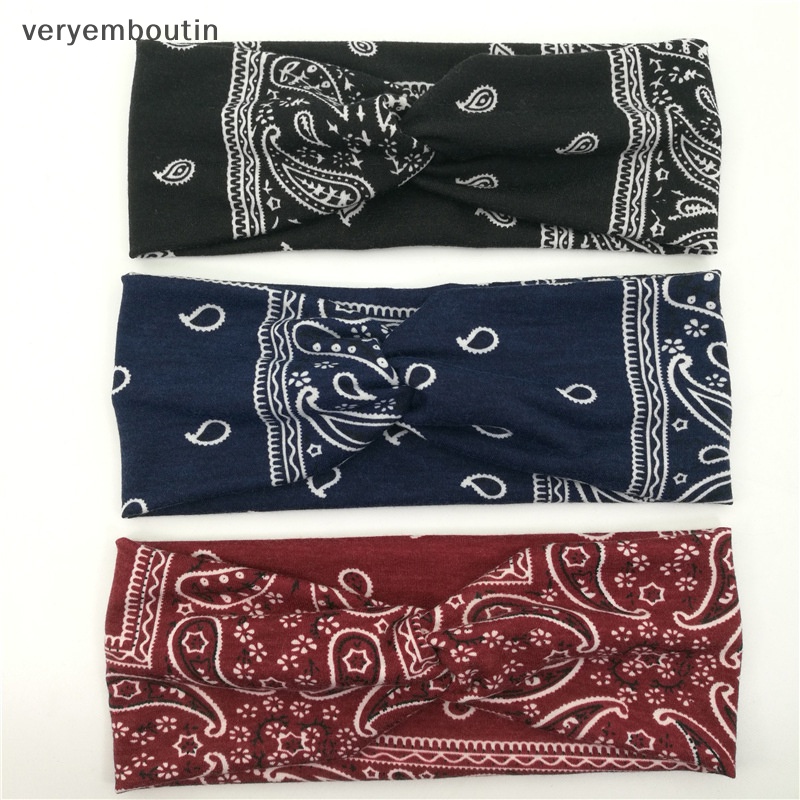 Băng Đô Bandana Vải Cotton Co Giãn in Họa Tiết Dùng Khi Rửa Mặt / Trang Điểm / Chơi Thể Thao