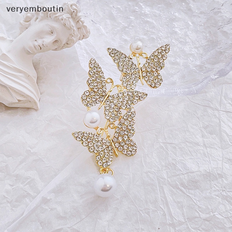 Ghim Cài Áo Hình Bướm Đính Ngọc Trai Nhân Tạo Thời Trang