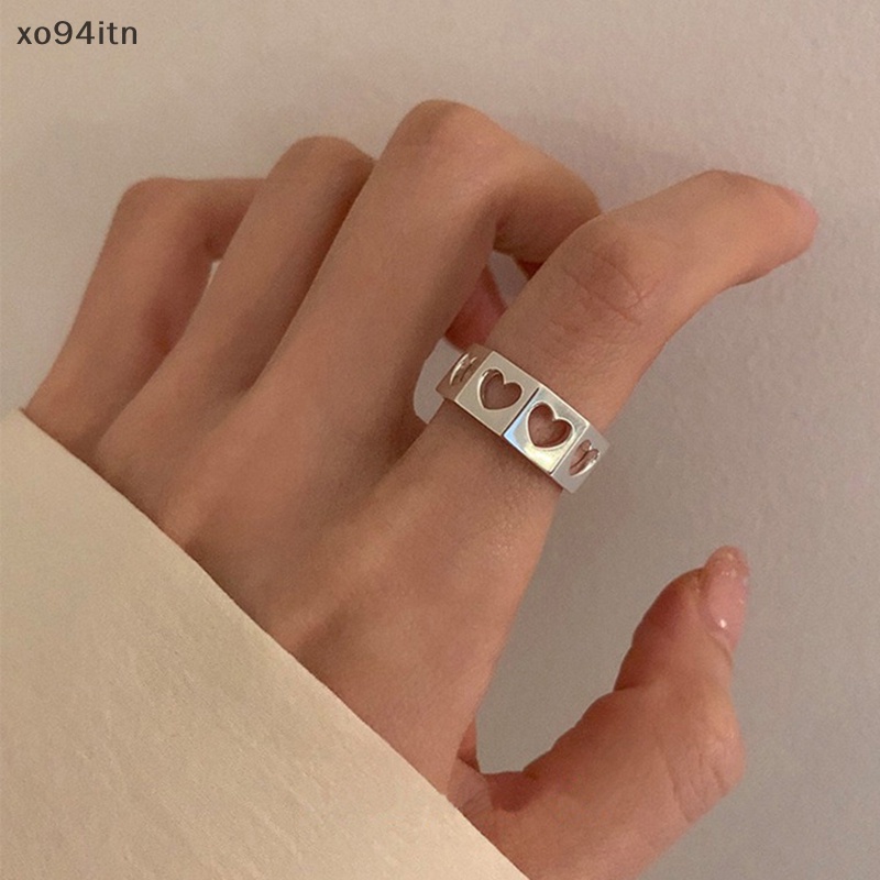 Nhẫn Hở Họa Tiết Trái Tim Thời Trang Tối Giản Có Thể Điều Chỉnh Kích Thước